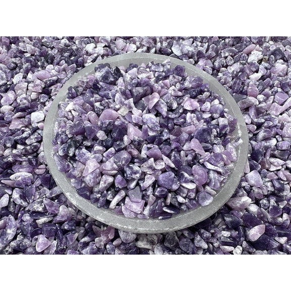 WHOLESALE Natural Semi Tumbled Lepidolite Gemstone Chips ( 2 oz / 0.125 lb )