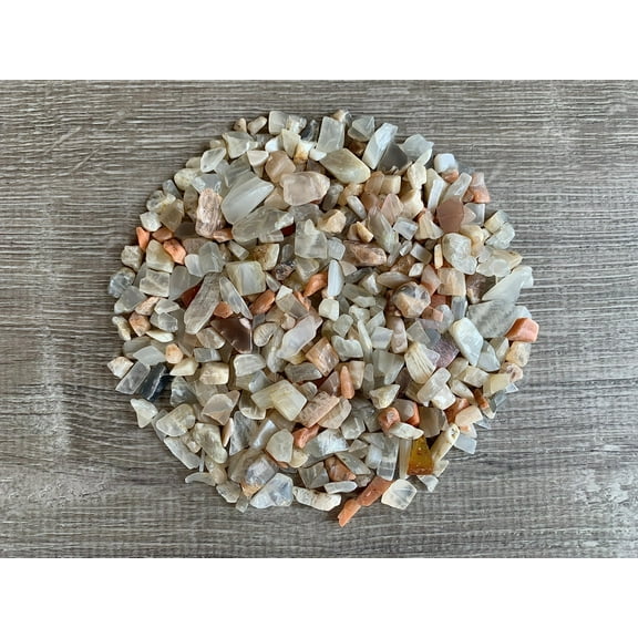 WHOLESALE Natural Semi Tumbled Moonstone Mix Gemstone Chips ( 2 oz / 0.125 lb )