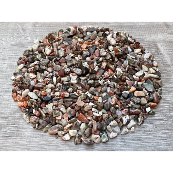 WHOLESALE Natural Semi Tumbled Ocean Jasper Gemstone Chips, Crushed Mini Crystals, Undrilled (Ocean Jasper, 10 Pounds)