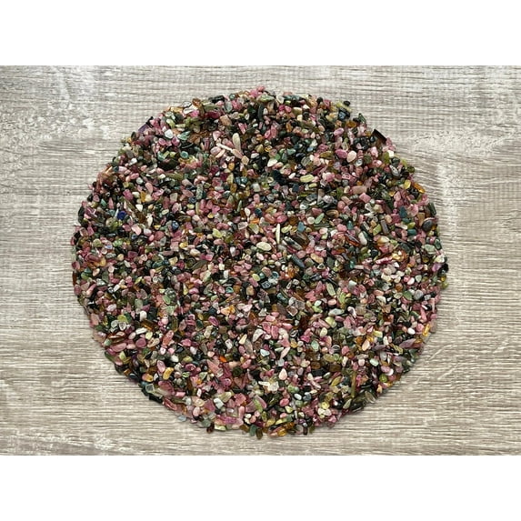 WHOLESALE Natural Rainbow Tourmaline Semi Tumbled Gemstone Chips ( 1 lb )