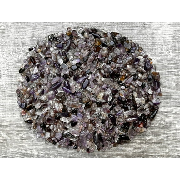 WHOLESALE Natural Semi Tumbled Super 7 Gemstone Chips, Crushed Mini Crystals, Undrilled (Super 7, 10 Pounds)