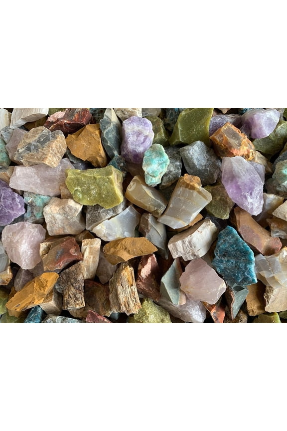 WHOLESALE Raw Assorted, Natural Assorted Stone, Natural Rough Assorted, Assorted Rough, Assorted Healing Crystal (Assorted, 5 pounds)