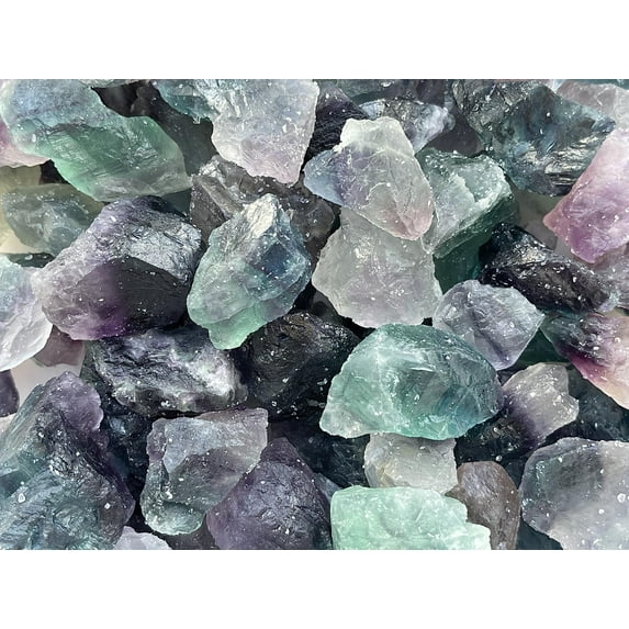 Raw Rainbow Fluorite, Natural Rainbow Fluorite Stone, Natural Rough Rainbow Fluorite, Rainbow Fluorite Healing Crystal (Rainbow Fluorite, 1 Pound)