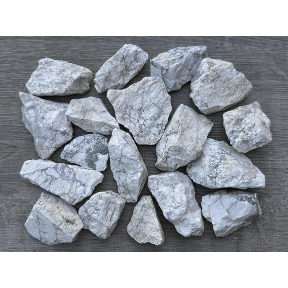 WHOLESALE Raw White Howlite, Natural White Howlite Stone, Natural Rough White Howlite, White Howlite Rough, White Howlite Healing Crystal (White Howlite, 1 Pound)