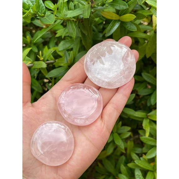 WHOLESALE Rose Quartz Smooth Stones, Worry Stone, Rose Quartz Palm Stone, Smooth Rose Quartz Gemstone, Pocket Stone (5 Stones)