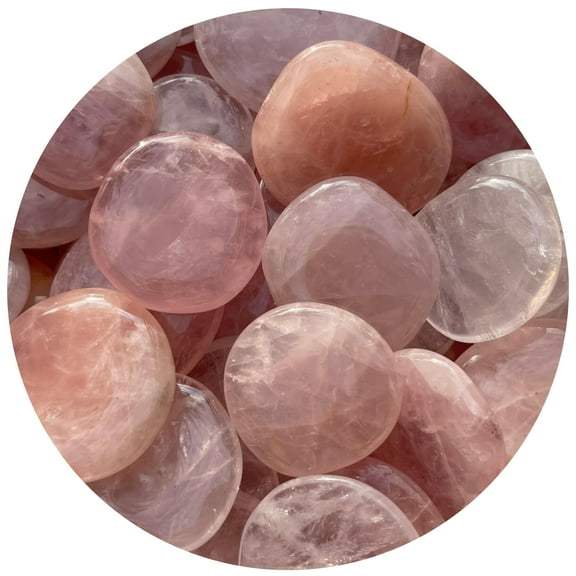 WHOLESALE Rose Quartz Smooth Stones, Worry Stone, Rose Quartz Palm Stone, Smooth Rose Quartz Gemstone, Pocket Stone (5 Stones)
