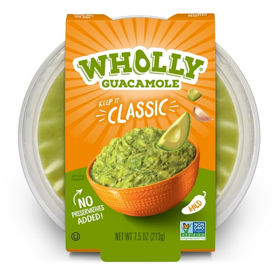 WHOLLY Guacamole Mild Classic, 7.5 Oz Plastic Bowl