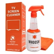 WHOOSH! Refillable Screen Cleaner Kit - 16.9 fl oz Spray + Microfiber Cloth   For TVs, Laptops, Phones, Car Displays, Sports Visors, Keyboards, Whiteboards   Alcohol-Free, Safe for All Devices