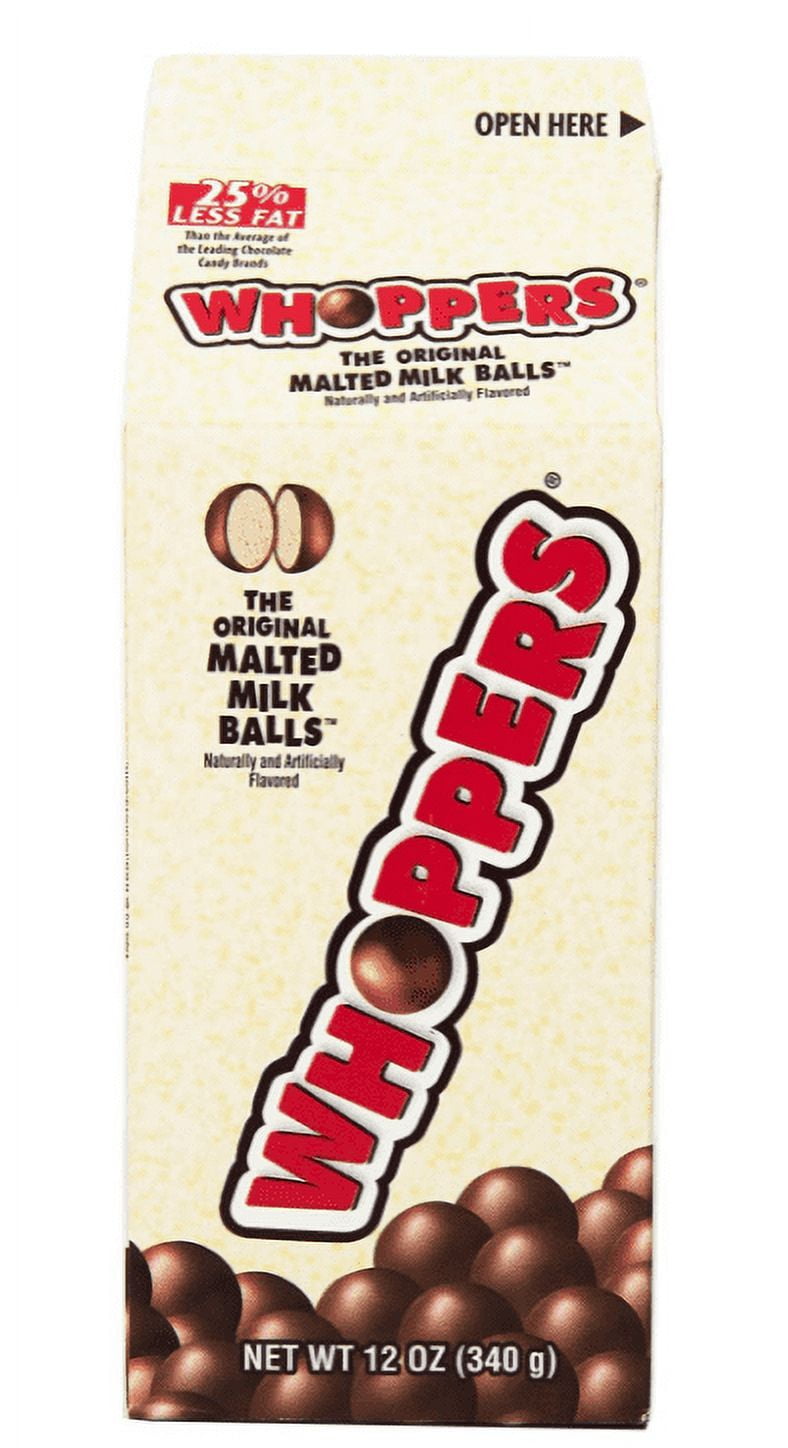 WHOPPERS Chocolate Malted Milk Balls Candy, 12 Ounce (Pack of 6) 