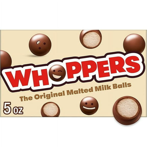 WHOPPERS Malted Milk Balls Candy Box, 5 oz ( Pack of 4 )