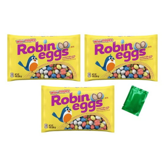 WHOPPERS Robin Eggs Malted Milk Balls Easter Candy  9 oz Bag (Pack of 3) Crunchy Malted Milk Chocolate Eggs for Easter Baskets, Egg Hunts, and Spring Treats w/LaPrima Morceau Bonbon