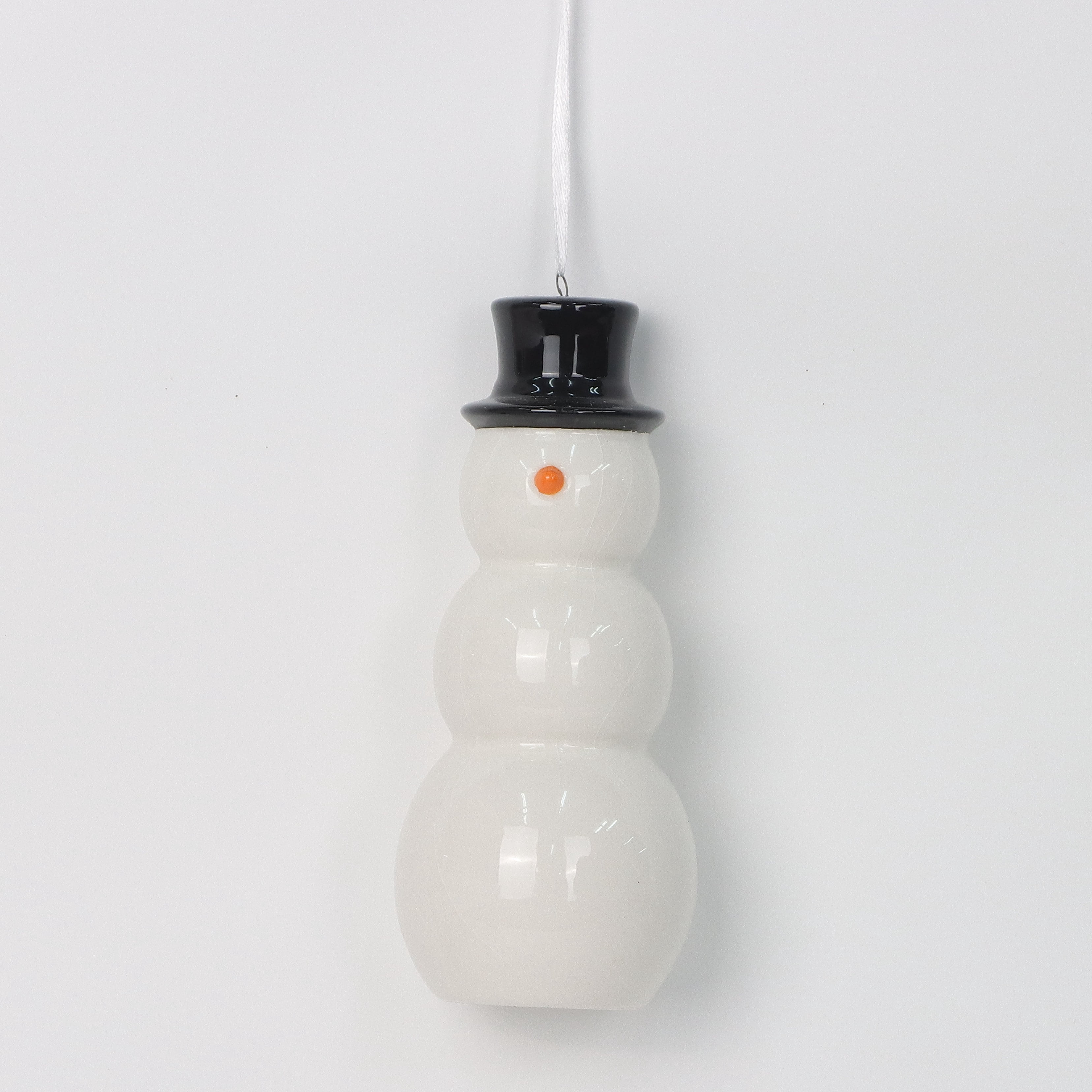 Black and White Ceramic Snowman Christmas Ornament, 6", by Holiday Time