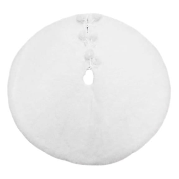 Faux Fur Christmas Tree Skirt, White, 48", by Holiday Time