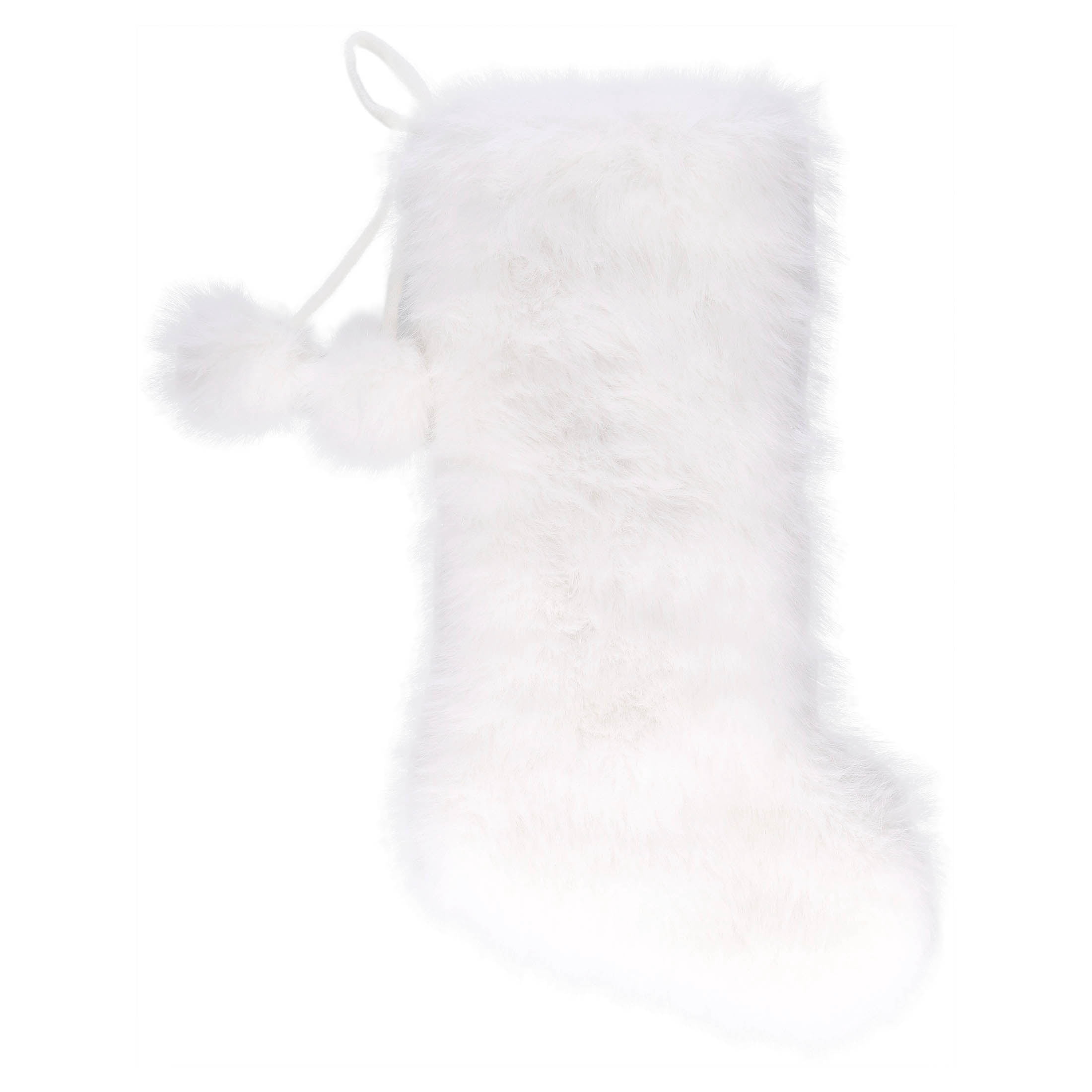 Faux Fur Christmas Stocking, White, 18", by Holiday Time