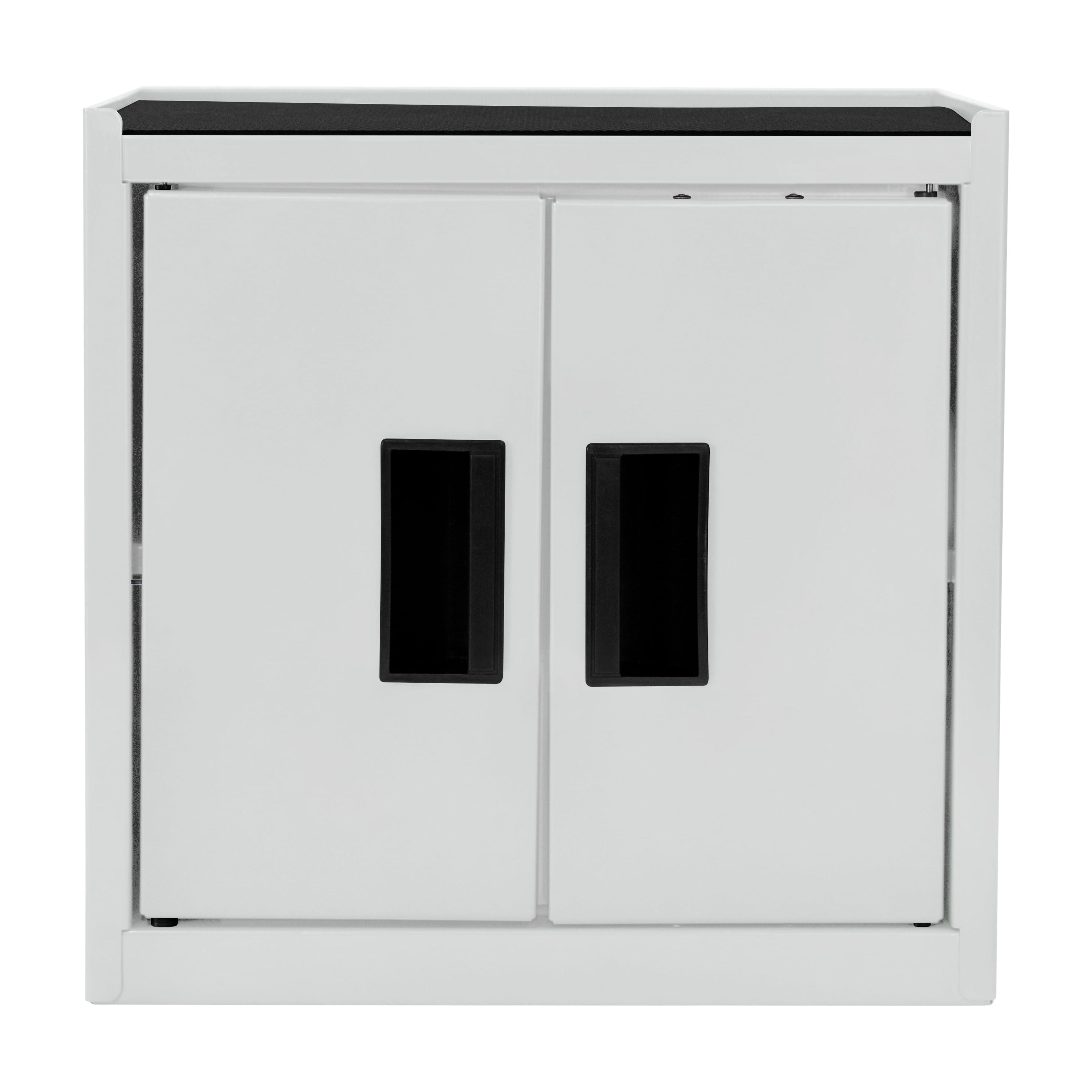 Hyper Tough Mini Tool Cabinet, 11.6-inch White Steel Storage with Double Doors & Top Mat