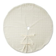White Tweed Christmas Tree Skirt, 56", by My Texas House
