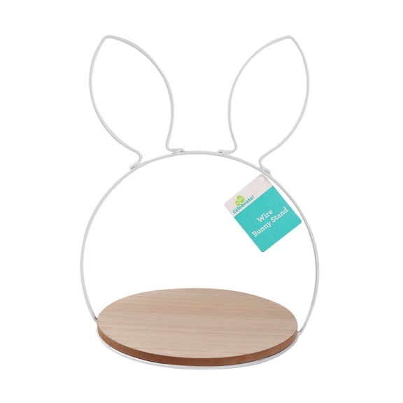 Wire Bunny Stand Tabletop Decoration, White, 12", Easter by Way To Celebrate