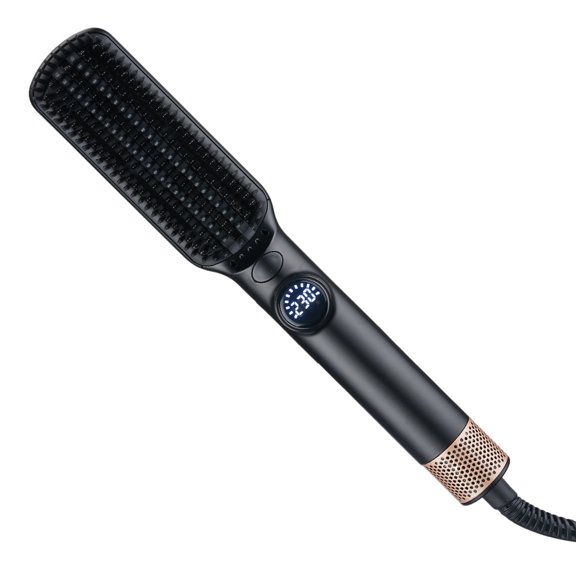 WHUDWHU Professional 2-in-1 Ionic Styling Comb with Cold Air Technology, Ceramic Tourmaline Heated Brush for Straightening and Volumizing, 10 Precise Heat Levels