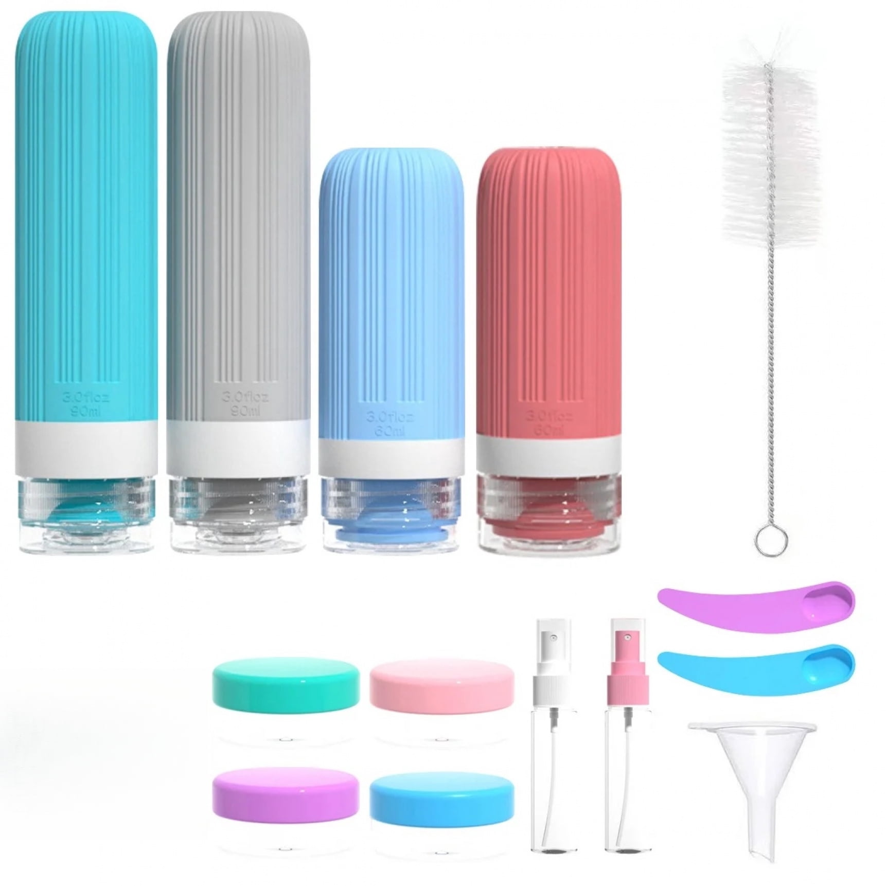 WHUDWHU TSA Approved Silicone Travel Bottles Set, Leak-Proof Refillable ...