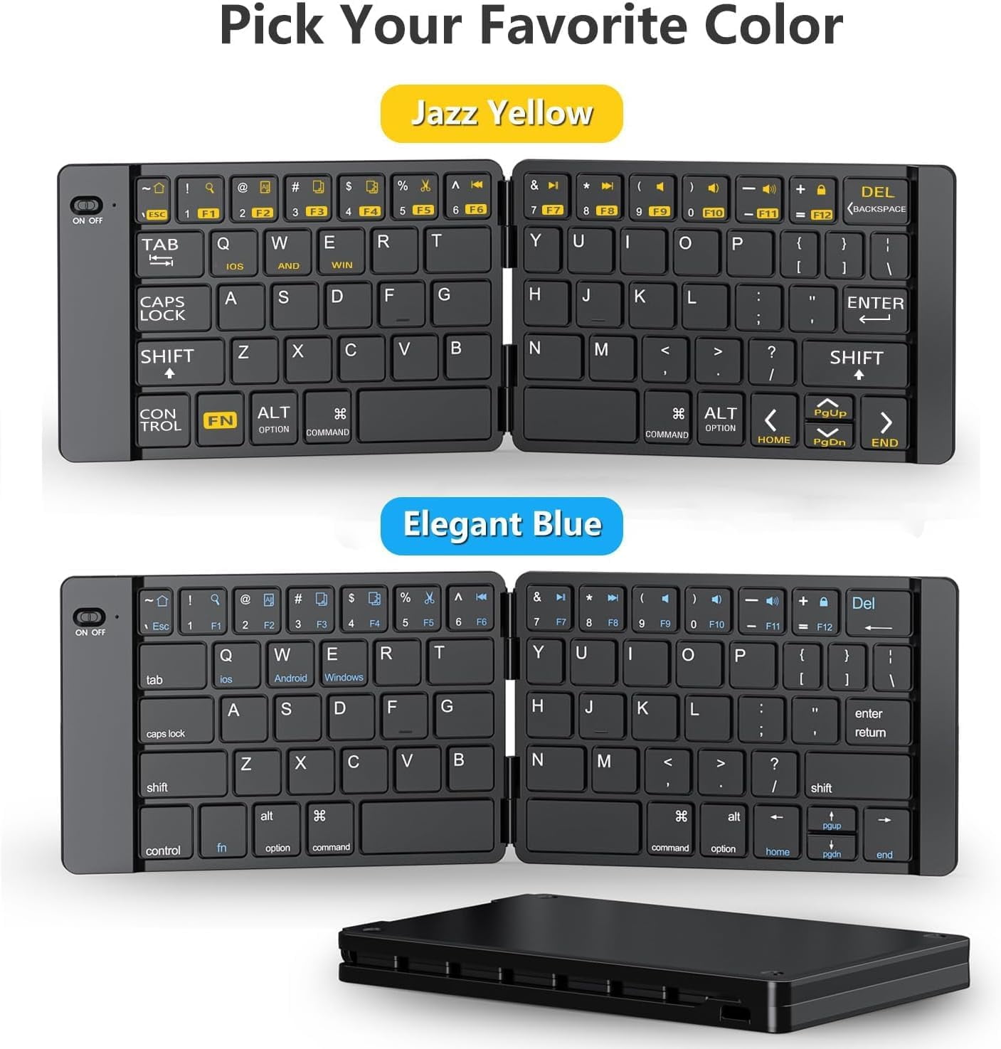 Window Smart Keyboard WHUIJU-Foldable Bluetooth Keyboard - Portable Keyboard, Rechargeable ...