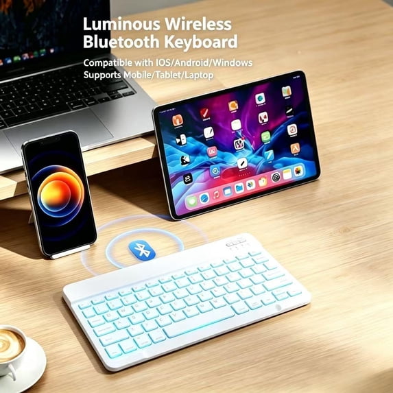 WHUIJU-Mini Bluetooth Keyboard, Small Portable Wireless Rechargeable ...