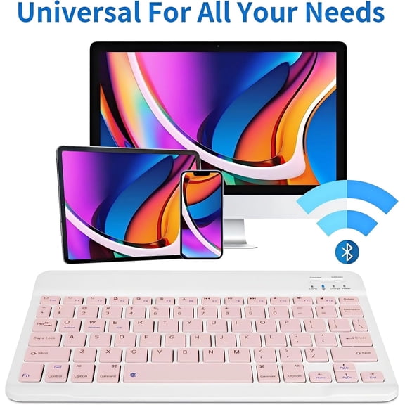 WHUIJU-Wireless Keyboard for Surface Pro 8/9/10/11/X, Go 1/2/3, Pink