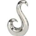 thumbnail image 1 of WHW Eternity Rising Wave Sculpture, 8.3 Inch, Silver Stoneware, Decorative Modern Art, 1 of 4
