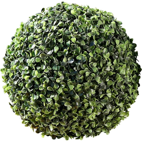 WHW Grammercy Artificial Box Wood Ball, Lush Green Topiary, Globe, 11 inches