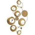 thumbnail image 1 of WHW Modernist Constellation Wall Sculpture, Golden Gilt, Circular Rods, Crinkle And Ruched Discs, Hand Welded and Painted, 41.25 inches, 1 of 7