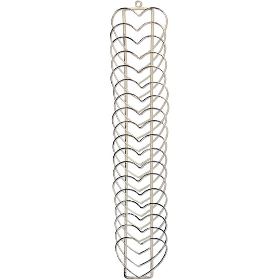 WHW Rustic Farmhouse Wire Hearts Card Holder, 20 1/2 Inches, Distressed Iron Finish