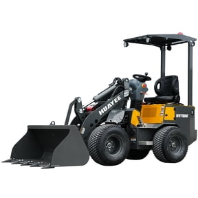 WHY1000 Wheel Loader, Diesel Compact Front Loader with Canopy | 1300kg Compact Wheel Loader with 1000kg Lifting Capacity and Enlarge Bucket