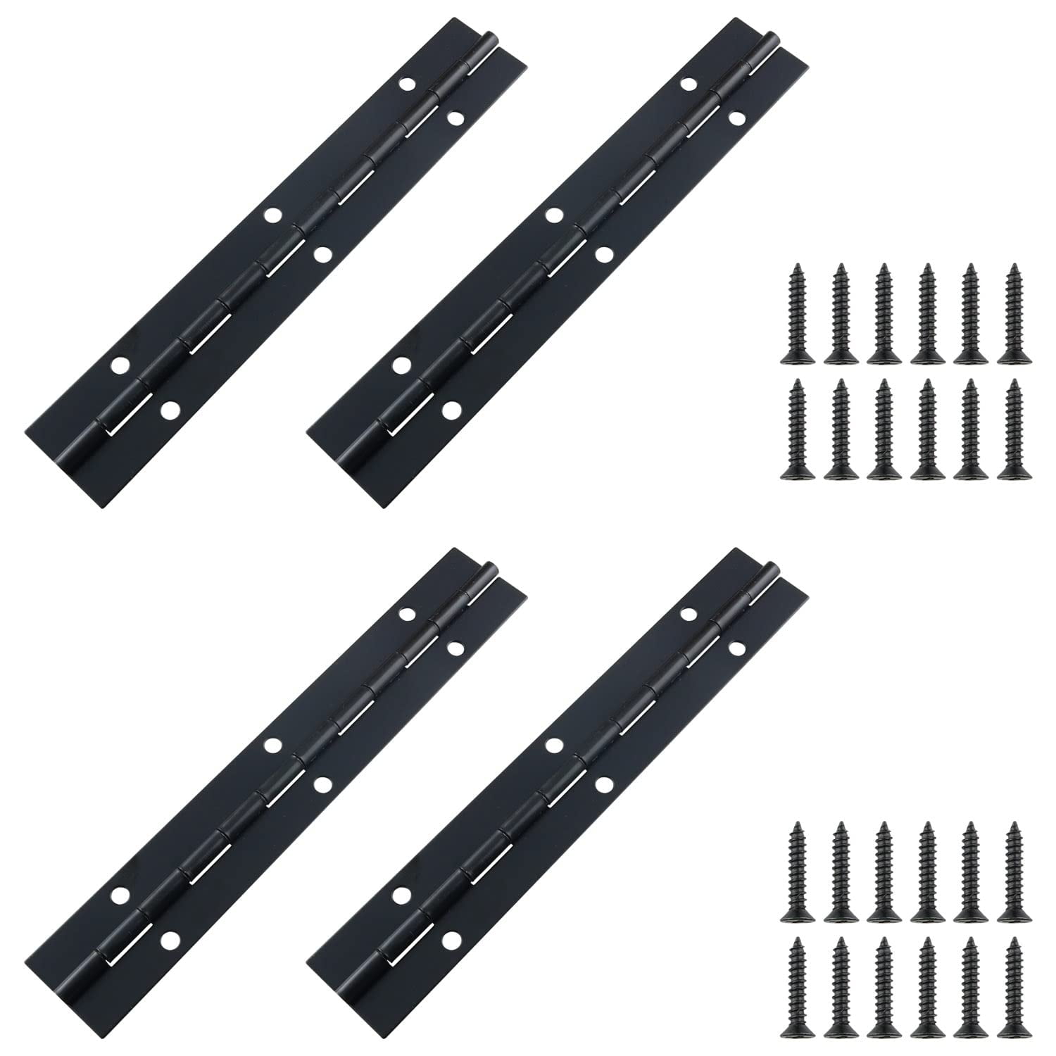 WHYHKJ 4PCS Heavy Duty D-Ring Anchors With Screws – 47x37mm Black Trailer Camper Kayak Hitch Loops, 2400 Lbs Capacity
