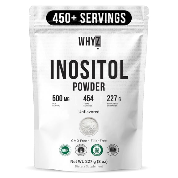WHYZ Myo Inositol Powder Supplement, Supports Mood, Hormonal Balance & Women’s Health,  8 oz 454 Servings