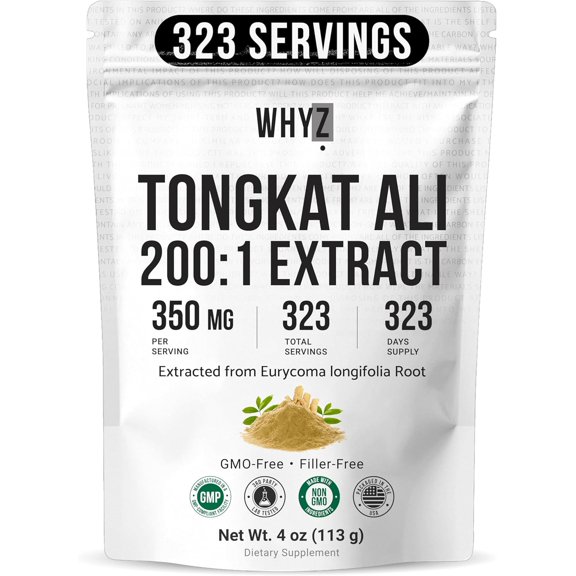 WHYZ Longjack Powder, Tongkat Ali Extract, Boost Workout Performance, Dietary Supplement 113g