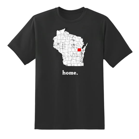 WI Map Wisconsin Home State Love Wisconsin Home Design Mens Graphic T Shirts for Men Women Black,3XL