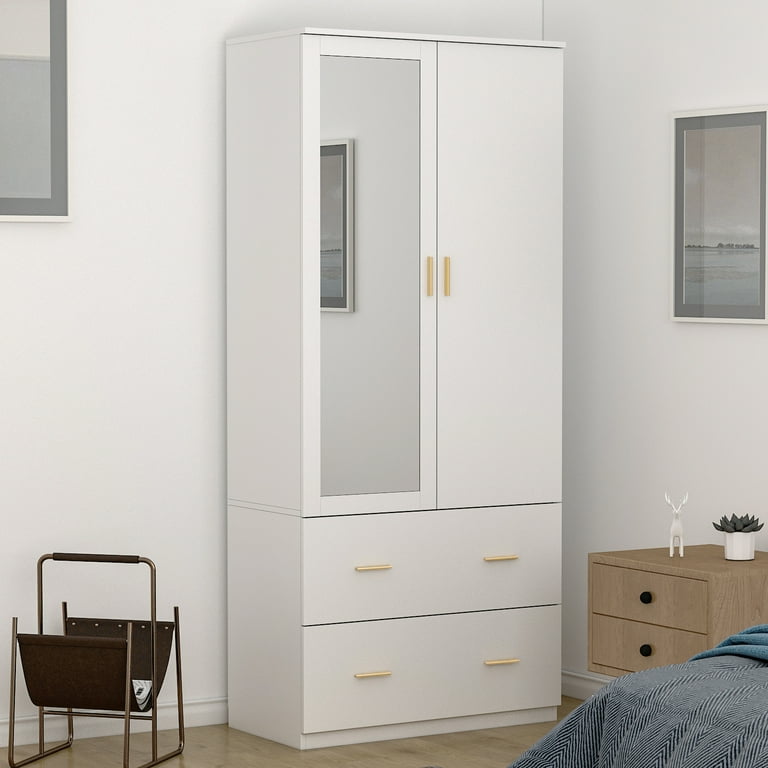 Slim wardrobe with mirror discount