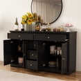 thumbnail image 1 of WIAWG Dresser with 5 Drawers, 4-Door Accent Sideboard Buffet, 59.1" Wide, Black, 1 of 8
