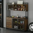 thumbnail image 1 of WIAWG Garage Cabinet with 3 Drawers and Metal Mesh Door, Industrial Mutifunctional Tool Storage Cabinet for Warehouse, Basement, Home Office (Walnut), 1 of 6