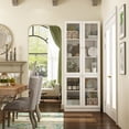 thumbnail image 1 of WIAWG Kitchen Pantry with Acrylic Glass Door,78.7"H Display Storage Cabinet for Dining Room Living Room, White, 1 of 6