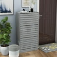 thumbnail image 1 of WIAWG Shoe Cabinet Wood Shoe Rack Storage Cupboard with 3 Tilt-out Doors Gray, 1 of 7