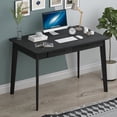 thumbnail image 1 of WIAWG Wood PC Laptop Computer Workstations Writing Desk - Home Office Workbench Desk with 2 Drawer, Laptop Computer Work Study Table, Black 47.2in, 1 of 7