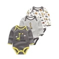 thumbnail image 1 of WIBACKER 0-12M 100% Cotton Baby Boys 3-pack Giraffe Long Sleeve Variety Onesies Snap Bodysuits, 1 of 7