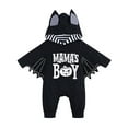 thumbnail image 1 of WIBACKER 0-18M Bat Halloween Costumes for Newborn Infant Baby Boy, MAMA'S BOY Halloween Cosplay Hoodie Romper, 1 of 9