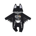 thumbnail image 1 of WIBACKER 0-18M Skeleton Bat Halloween Costumes for Newborn Baby Boy, Cosplay Hoodie Romper for Infant Girls, 1 of 9