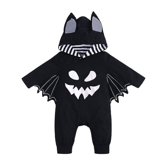 WIBACKER 0-18M Halloween Bat Costumes for Newborn Baby Boy, Cosplay Hoodie Romper for Infant Girls