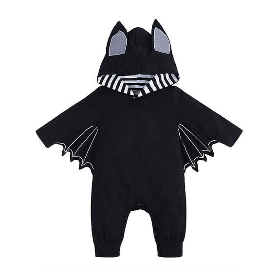 WIBACKER My First Halloween Bat Costumes for Newborn Baby Boy, Infant Girls Cosplay Hoodie Romper Set