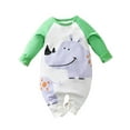 thumbnail image 1 of WIBACKER 0-18 Months Unisex Newborn Baby Boy Romper, Infant Girls Long Sleeve Cotton Bodysuit Fall Spring Outfits - Rhino, 1 of 7