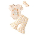 thumbnail image 1 of WIBACKER 0-18M Newborn Baby Girl Easter Outfits Short Sleeve Shirts with Rabbit Bunny Flared Bell Bottom Pants Set, 1 of 10