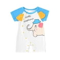 thumbnail image 1 of WIBACKER 0-24M Baby Girls Boys 3D Cotton Summer Cartoon Short Sleeve Romper-Blue Elephant, 1 of 3