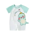 thumbnail image 1 of WIBACKER 0-24M Baby Girls Boys 3D Cotton Summer Cartoon Short Sleeve Romper-Blue Elephant, 1 of 2
